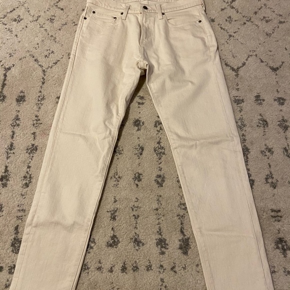 Off White Skinny Taper Jeans - Picture 1 of 3